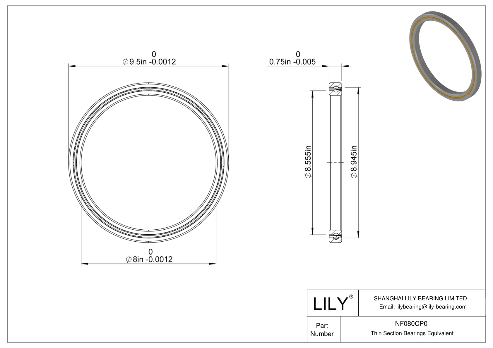 NF080CP0 Constant Section (CS) Bearings cad drawing