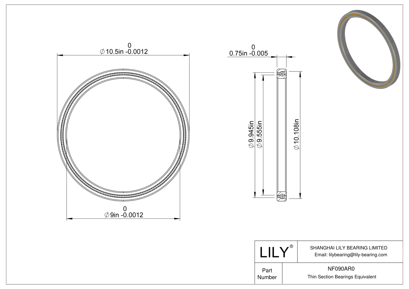 NF090AR0 Constant Section (CS) Bearings cad drawing