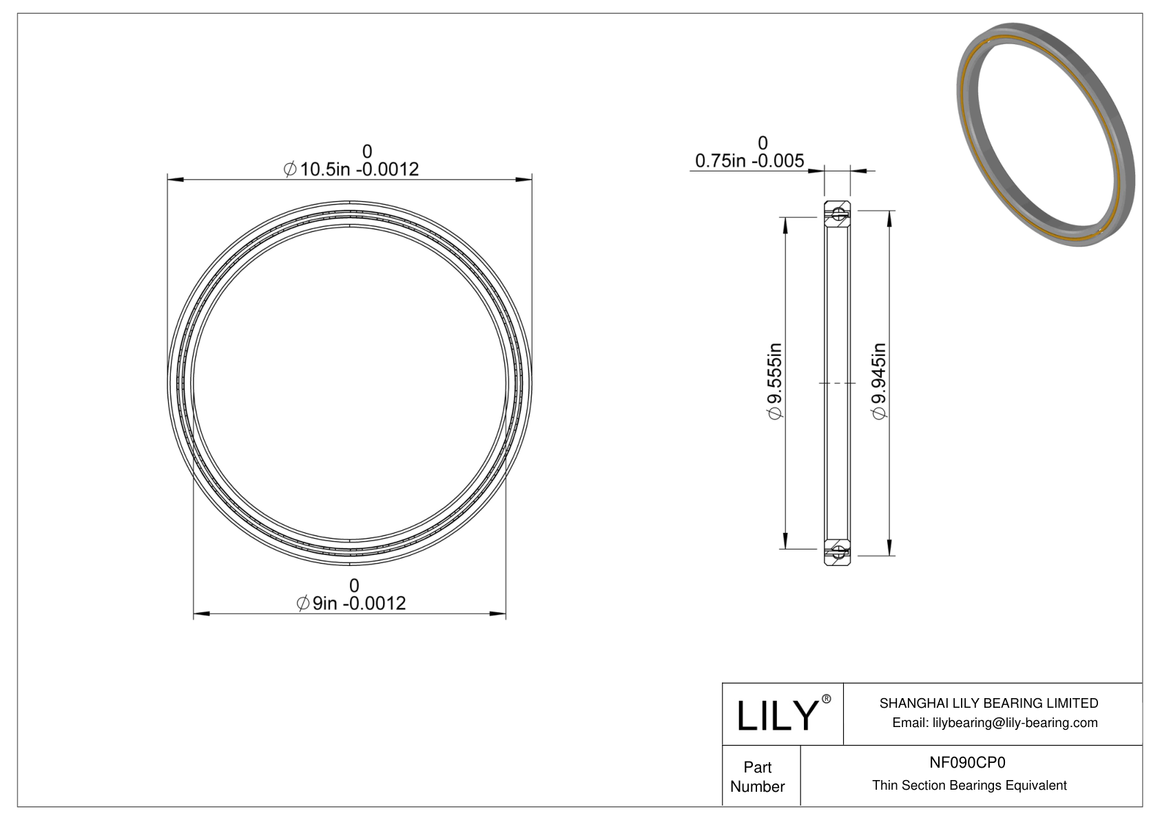 NF090CP0 Constant Section (CS) Bearings cad drawing