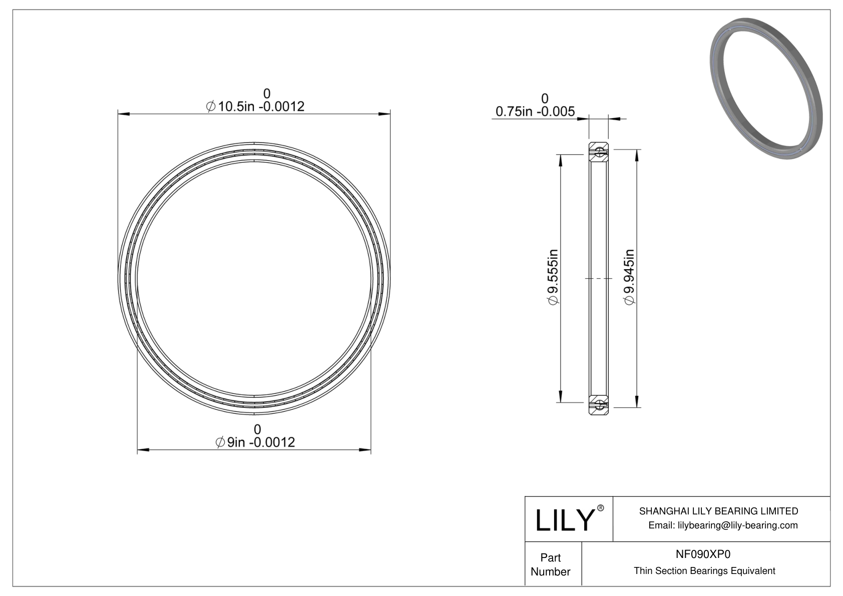 NF090XP0 Constant Section (CS) Bearings cad drawing