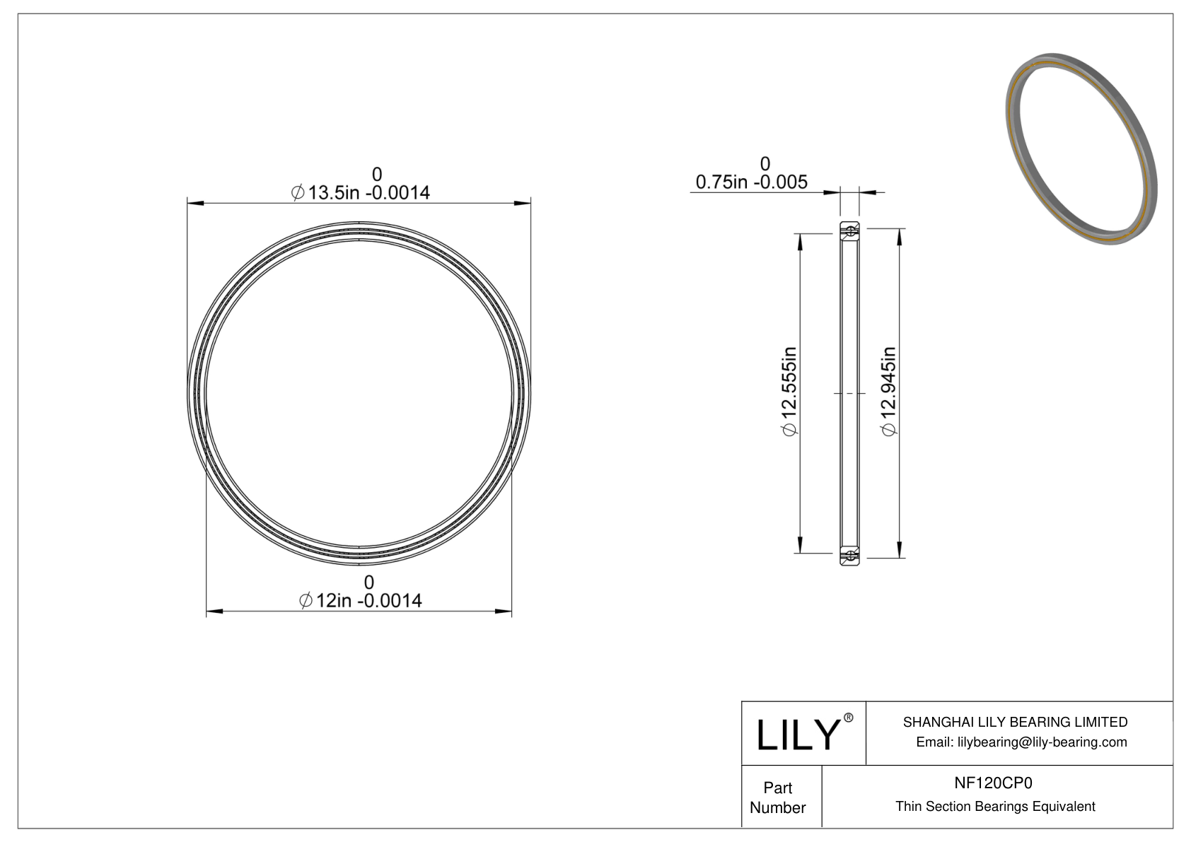 NF120CP0 Constant Section (CS) Bearings cad drawing