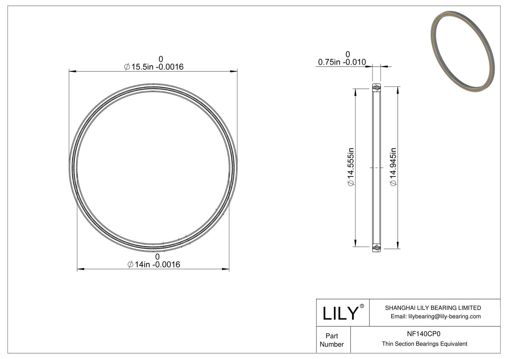 NF140CP0 Constant Section (CS) Bearings cad drawing