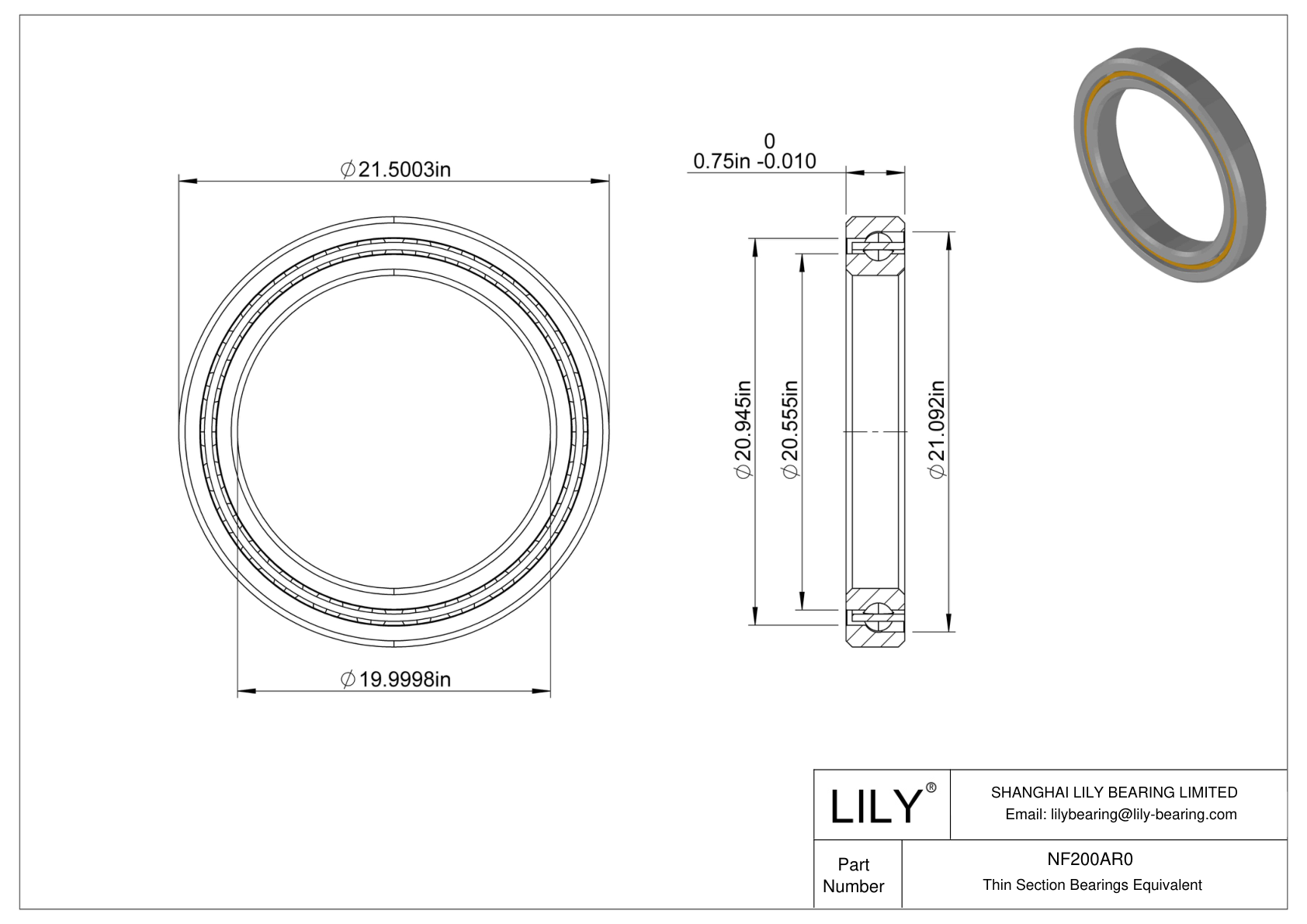NF200AR0 Constant Section (CS) Bearings cad drawing