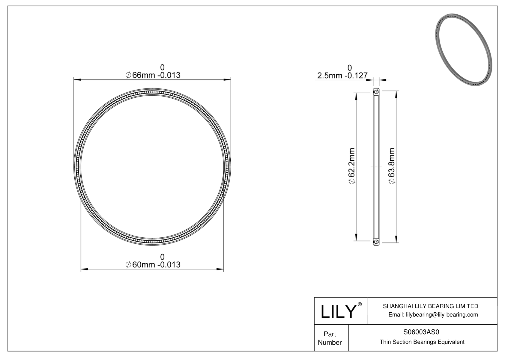 S06003AS0 Constant Section (CS) Bearings cad drawing
