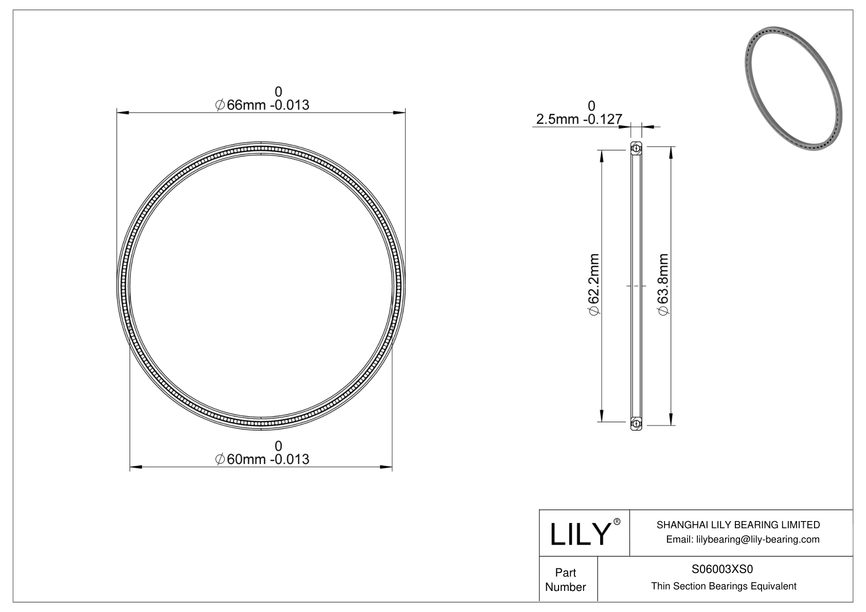 S06003XS0 Constant Section (CS) Bearings cad drawing