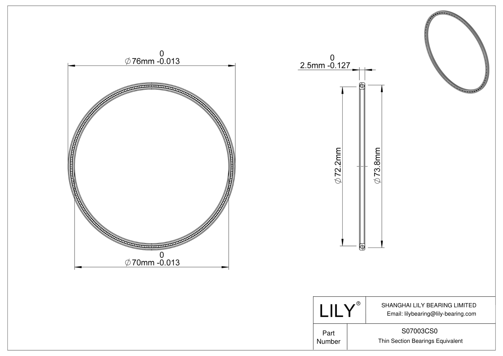 S07003CS0 Constant Section (CS) Bearings cad drawing