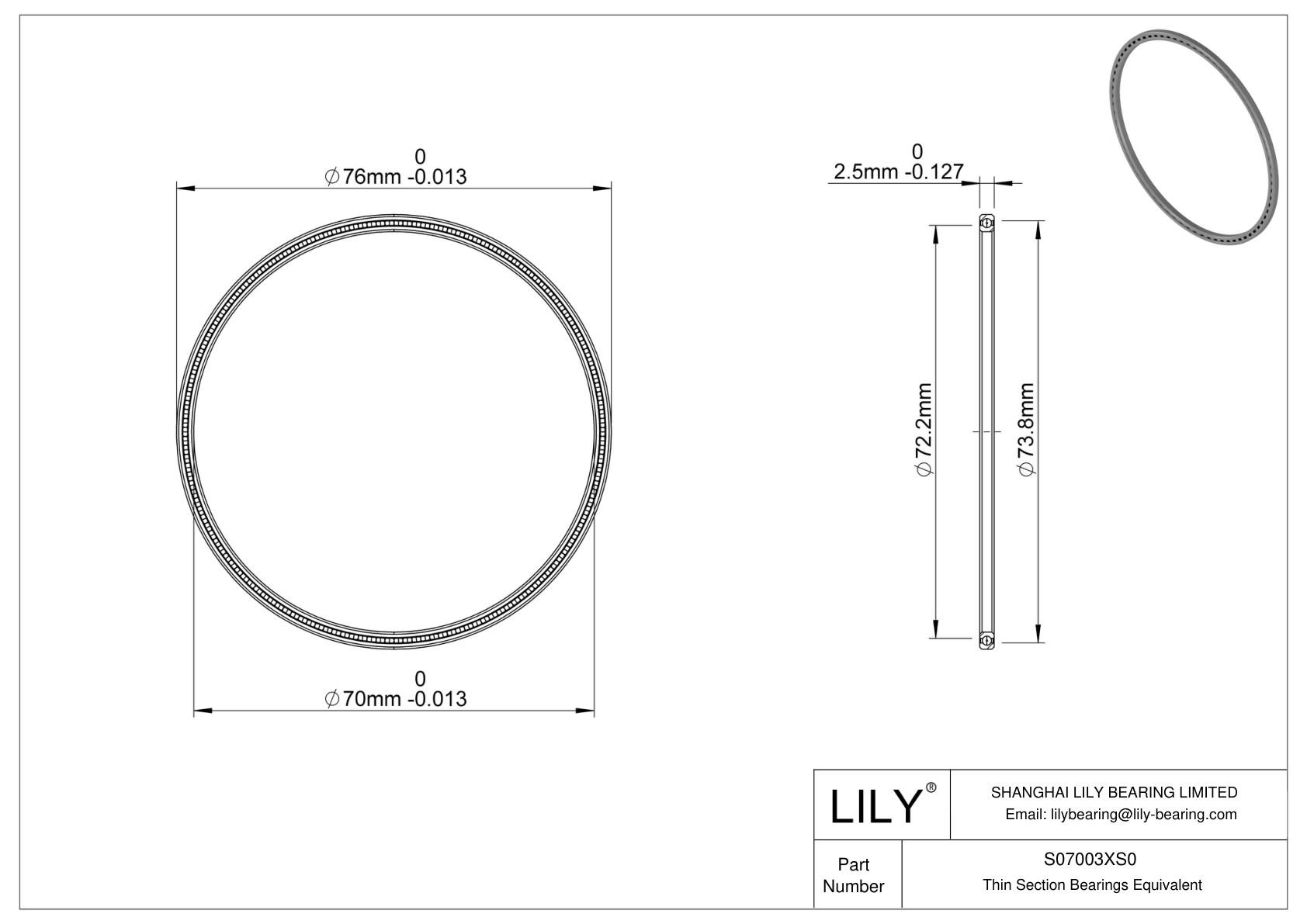 S07003XS0 Constant Section (CS) Bearings cad drawing