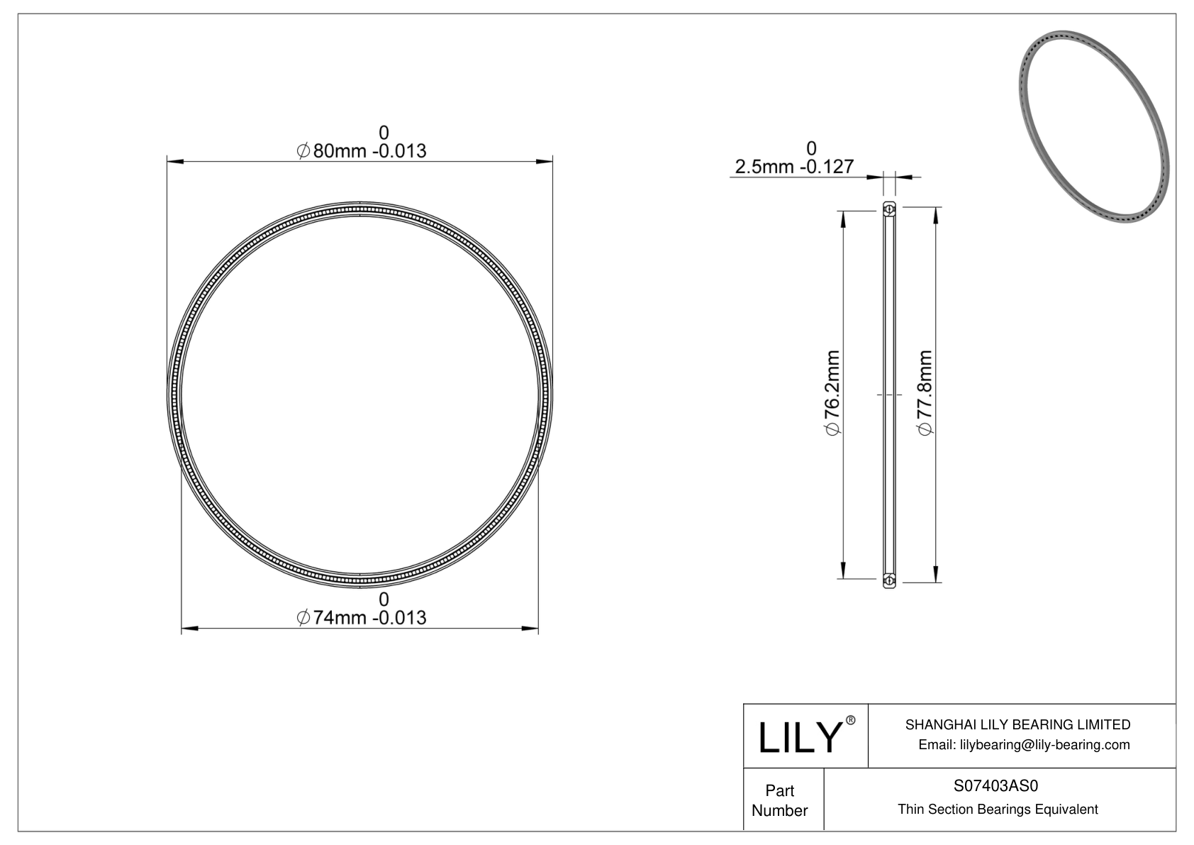 S07403AS0 Constant Section (CS) Bearings cad drawing