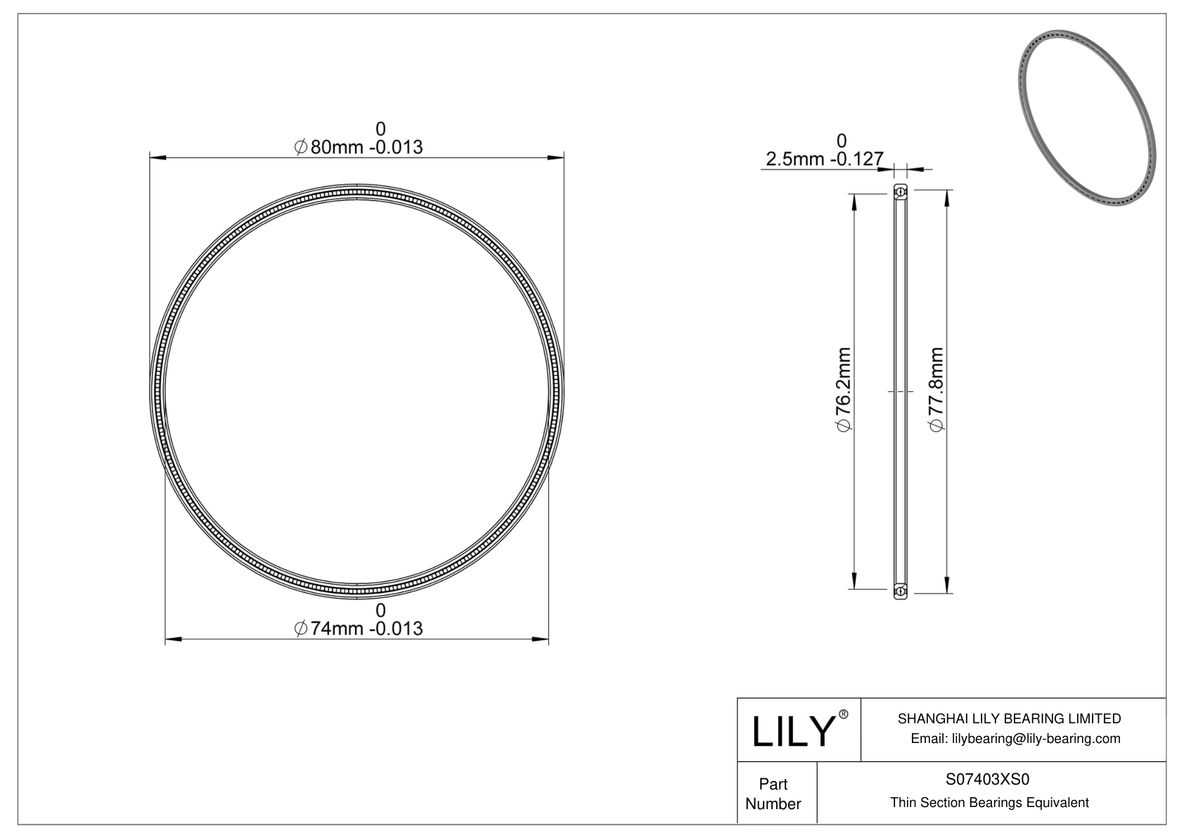 S07403XS0 Constant Section (CS) Bearings cad drawing