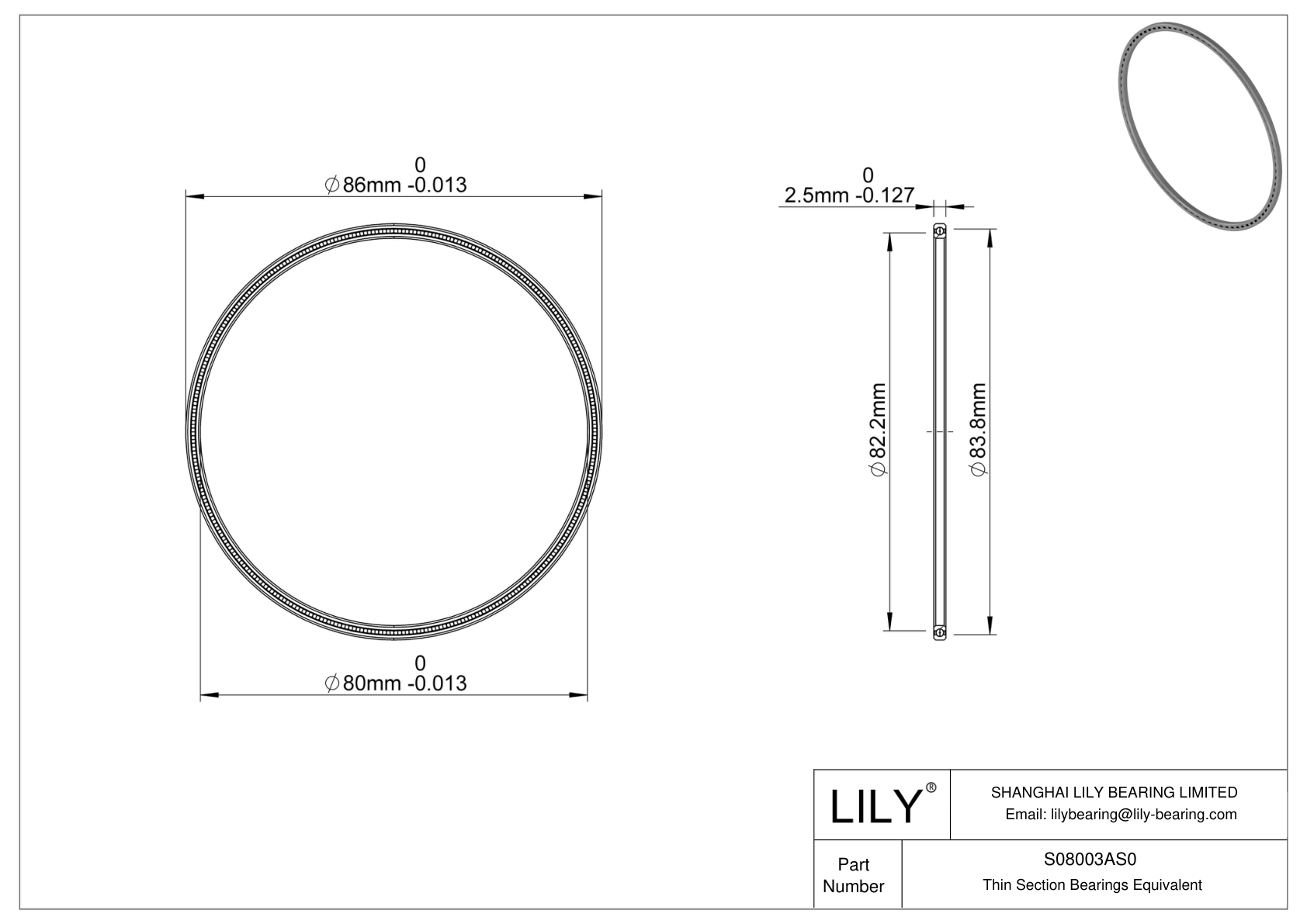 S08003AS0 Constant Section (CS) Bearings cad drawing