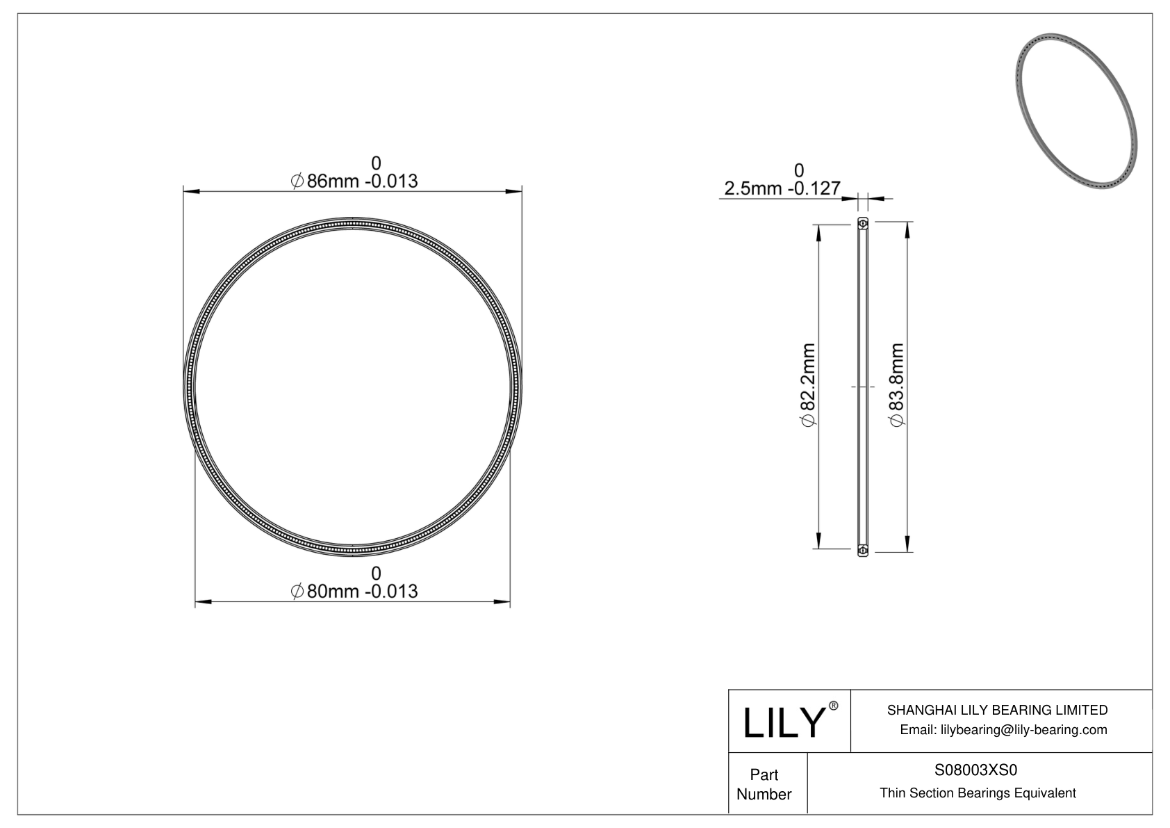 S08003XS0 Constant Section (CS) Bearings cad drawing