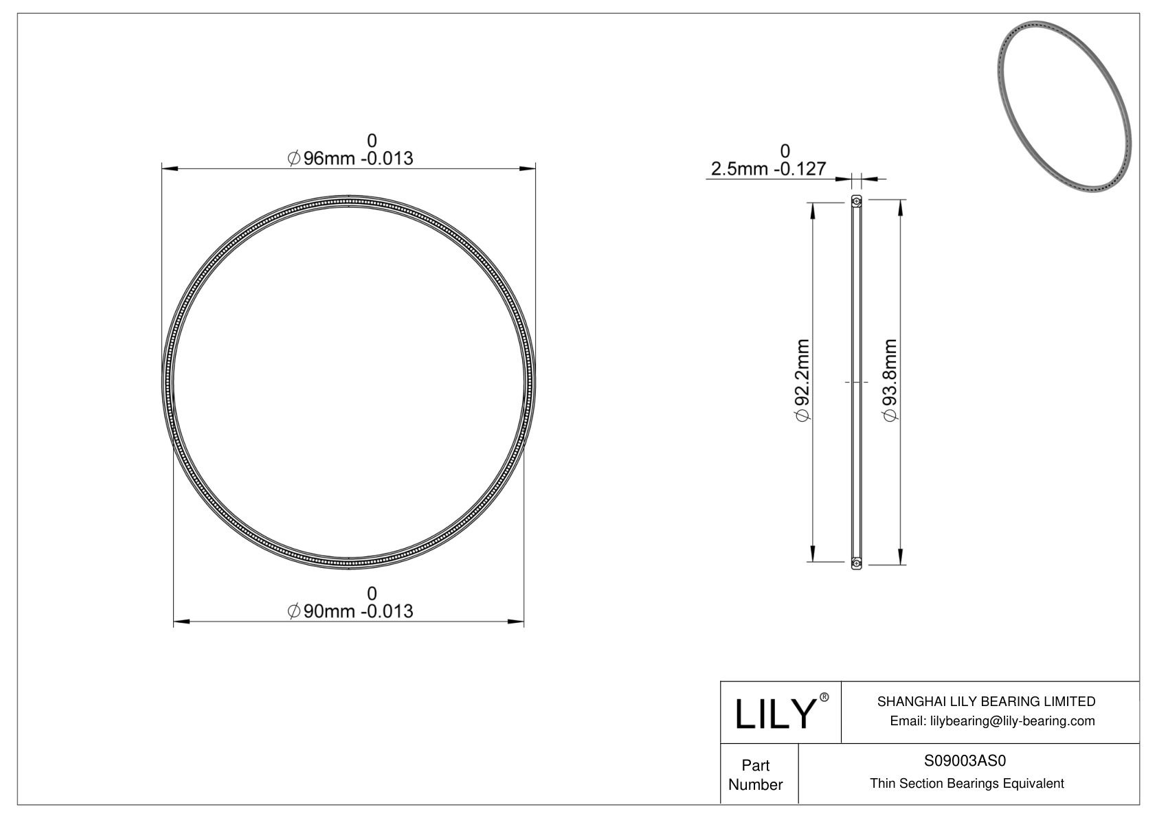 S09003AS0 Constant Section (CS) Bearings cad drawing
