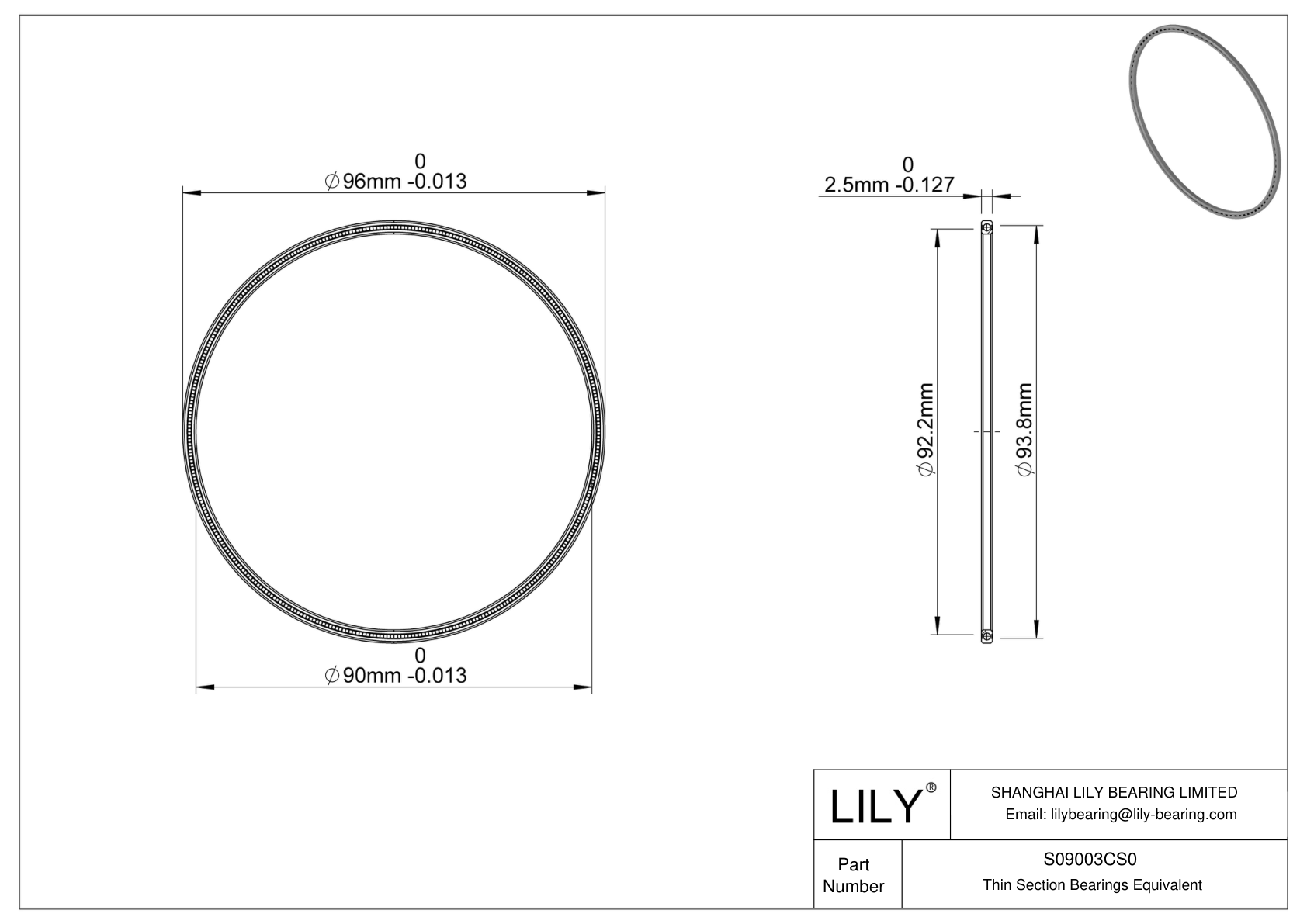 S09003CS0 Constant Section (CS) Bearings cad drawing