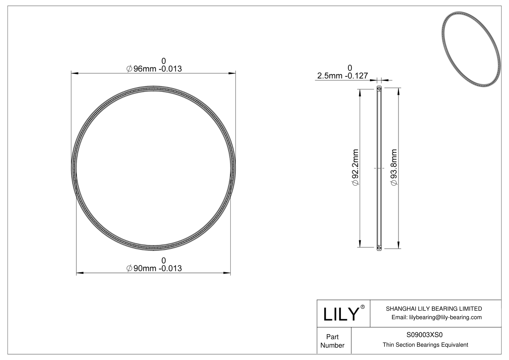 S09003XS0 Constant Section (CS) Bearings cad drawing