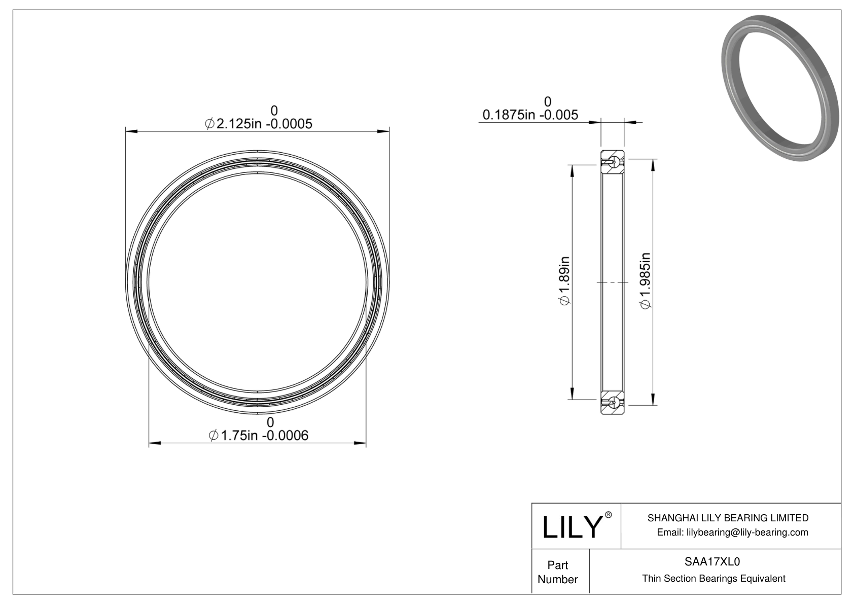 SAA17XL0 Constant Section (CS) Bearings cad drawing