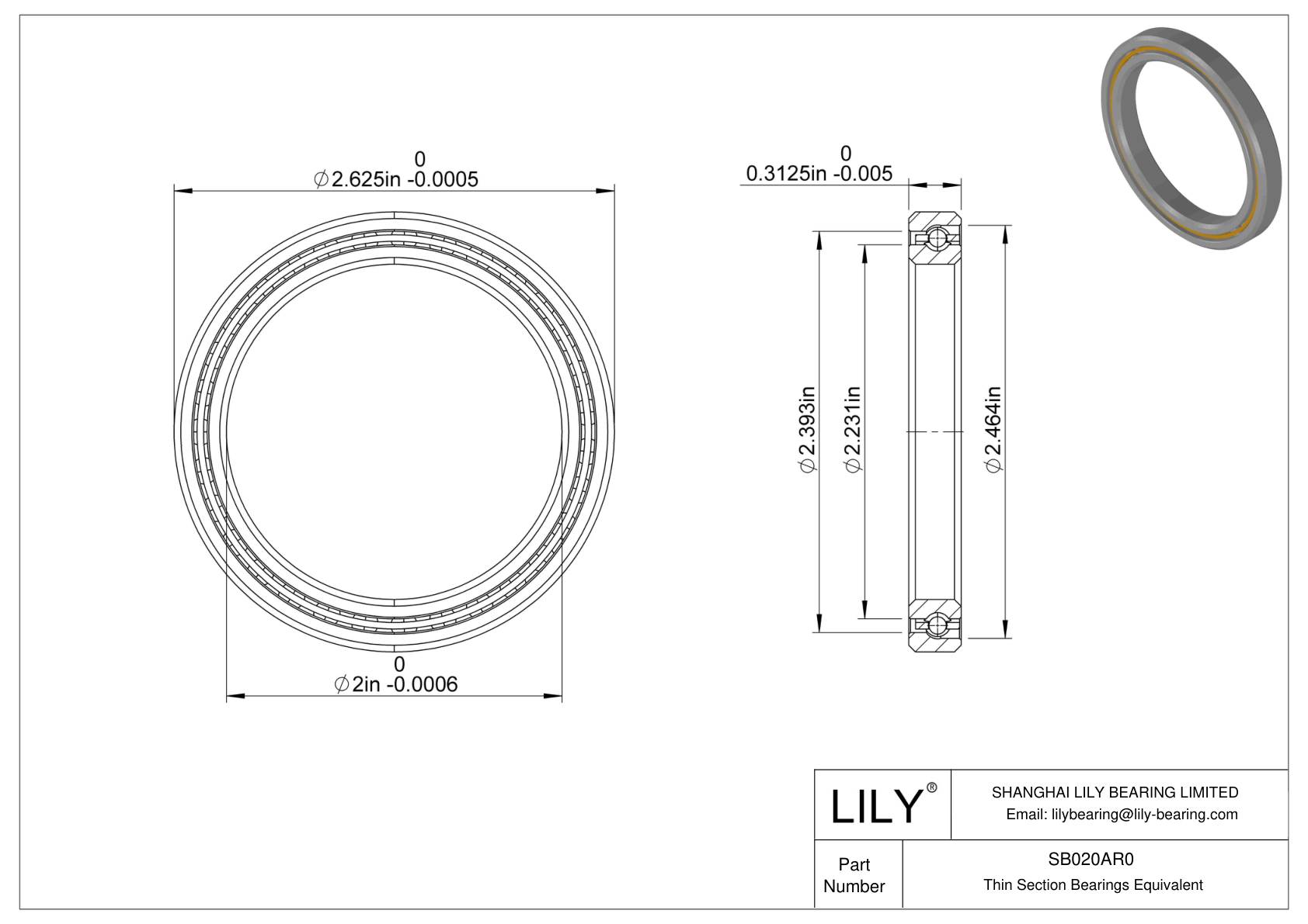 SB020AR0 Constant Section (CS) Bearings cad drawing