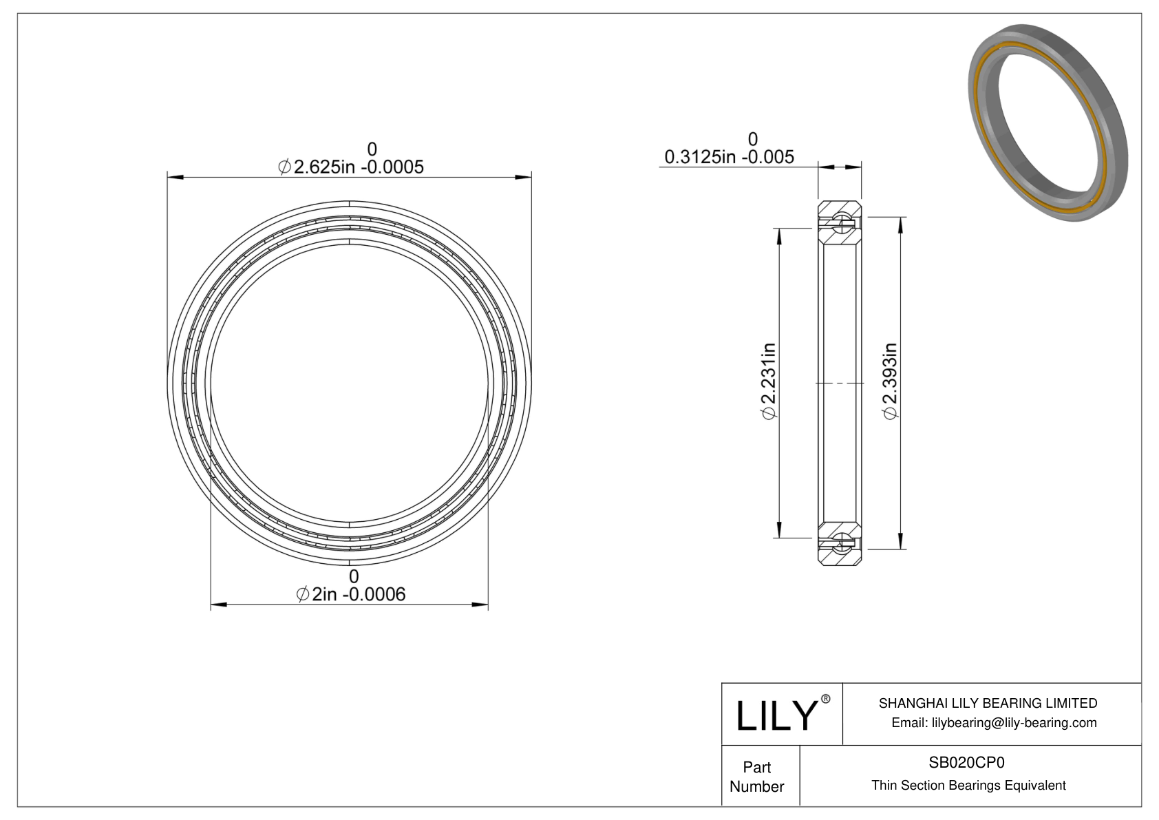SB020CP0 Constant Section (CS) Bearings cad drawing