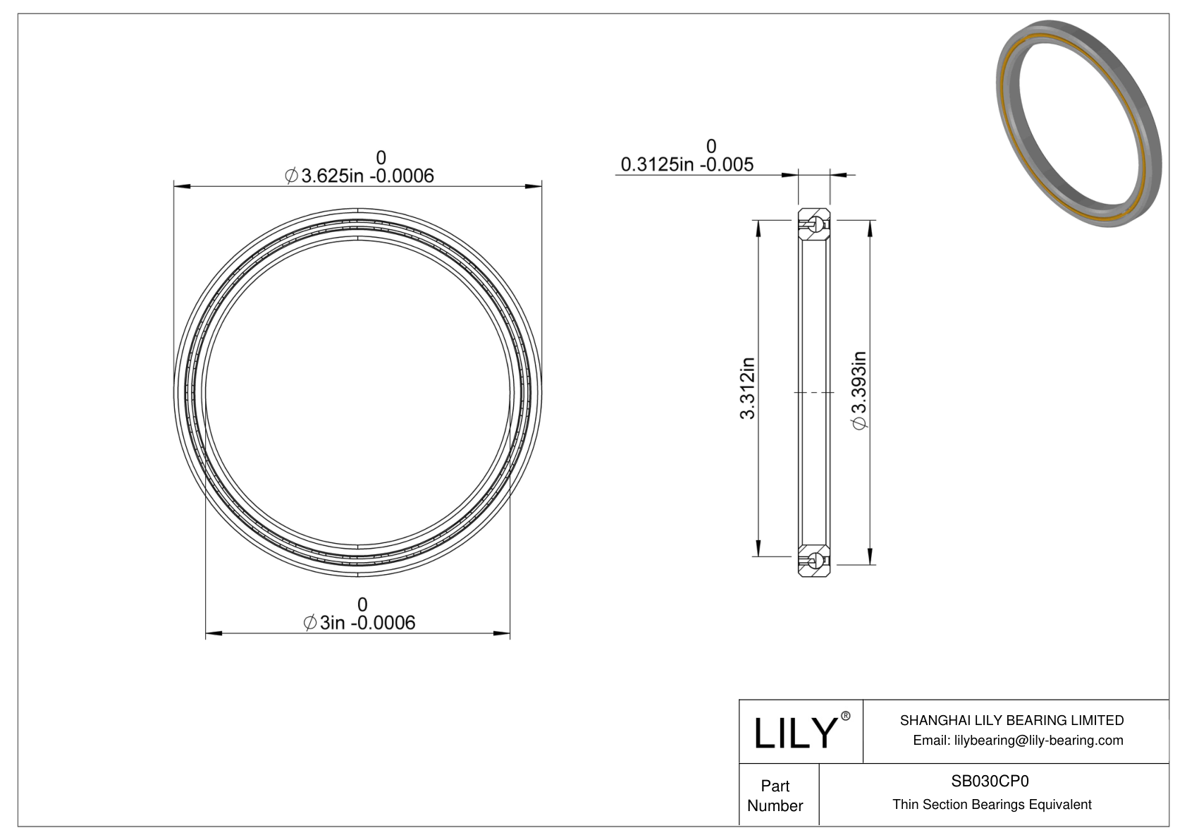 SB030CP0 Constant Section (CS) Bearings cad drawing