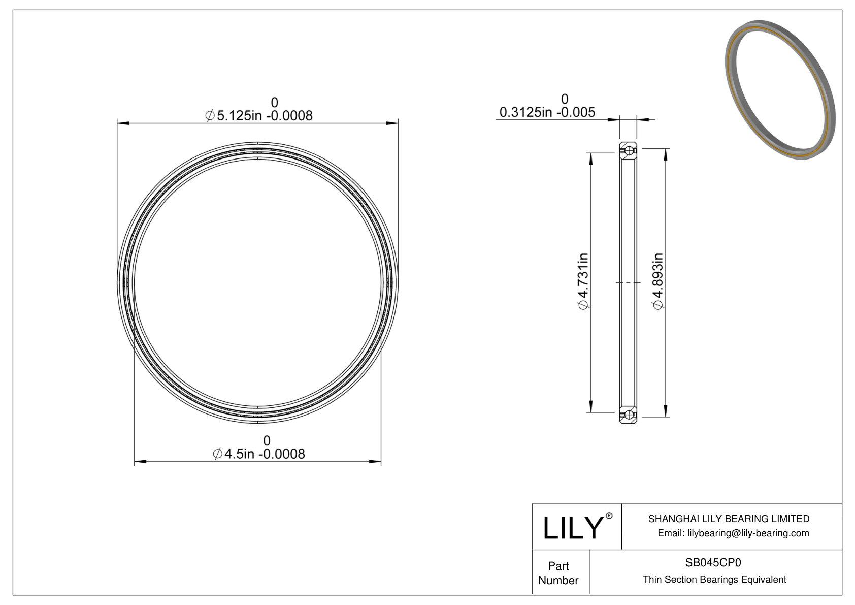 SB045CP0 Constant Section (CS) Bearings cad drawing