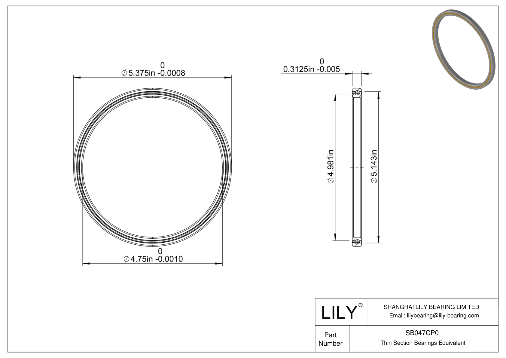 SB047CP0 Constant Section (CS) Bearings cad drawing