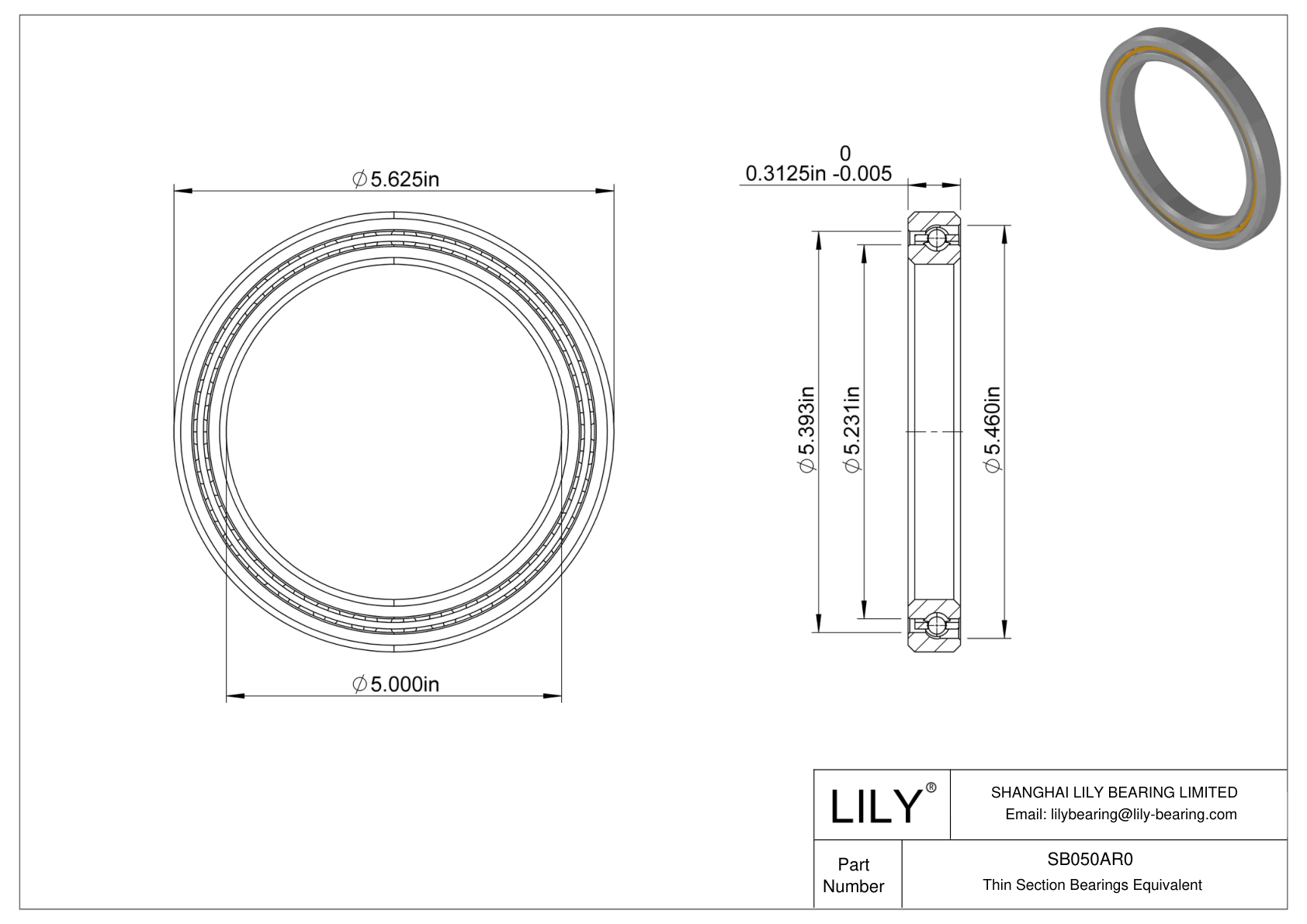 SB050AR0 Constant Section (CS) Bearings cad drawing