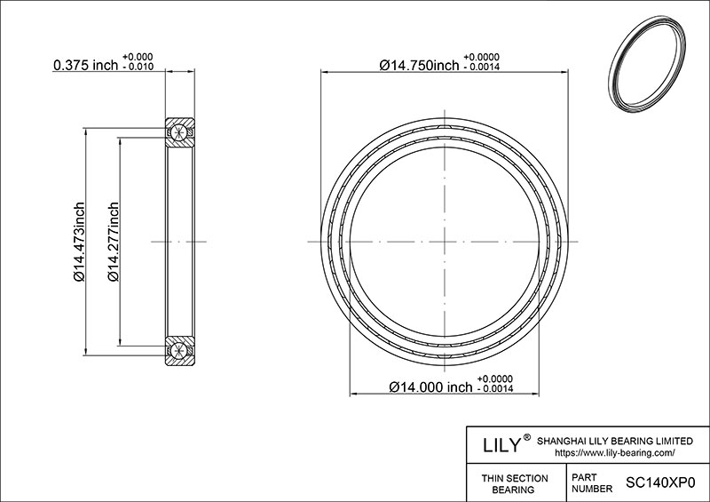 SC140XP0 Constant Section (CS) Bearings cad drawing