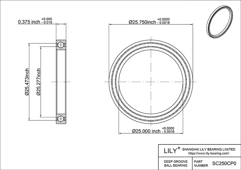 SC250CP0 Constant Section (CS) Bearings cad drawing