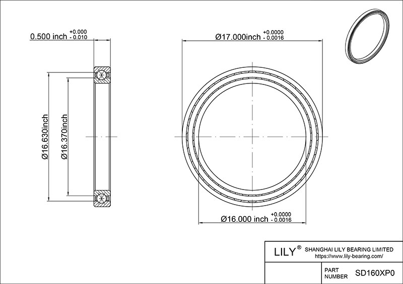 SD160XP0 Constant Section (CS) Bearings cad drawing