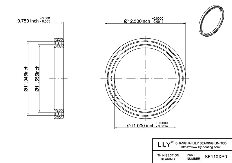 SF110XP0 Constant Section (CS) Bearings cad drawing