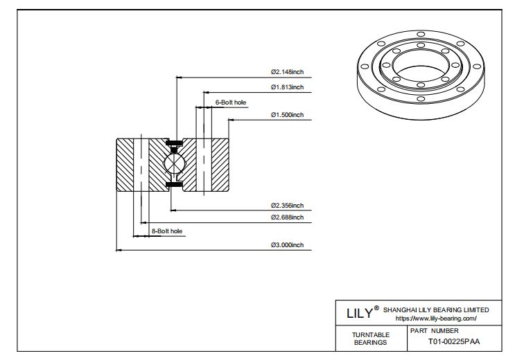 T01-00225PAA RealiSlim TT Turntable Bearings cad drawing