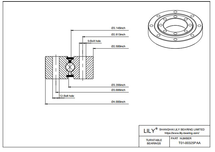 T01-00325PAA RealiSlim TT Turntable Bearings cad drawing