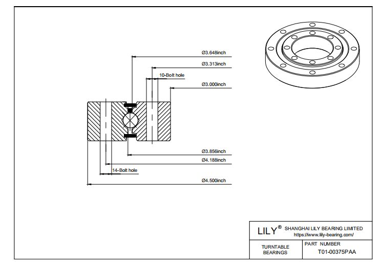 T01-00375PAA RealiSlim TT Turntable Bearings cad drawing