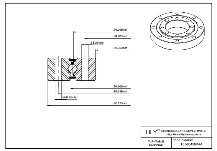 T01-00450PAA RealiSlim TT Turntable Bearings cad drawing