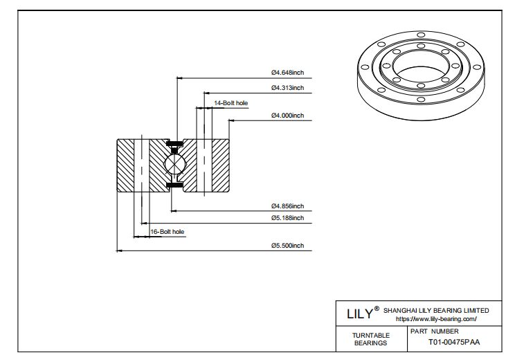 T01-00475PAA RealiSlim TT Turntable Bearings cad drawing