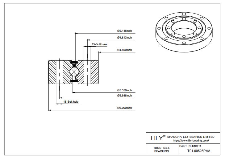 T01-00525PAA RealiSlim TT Turntable Bearings cad drawing