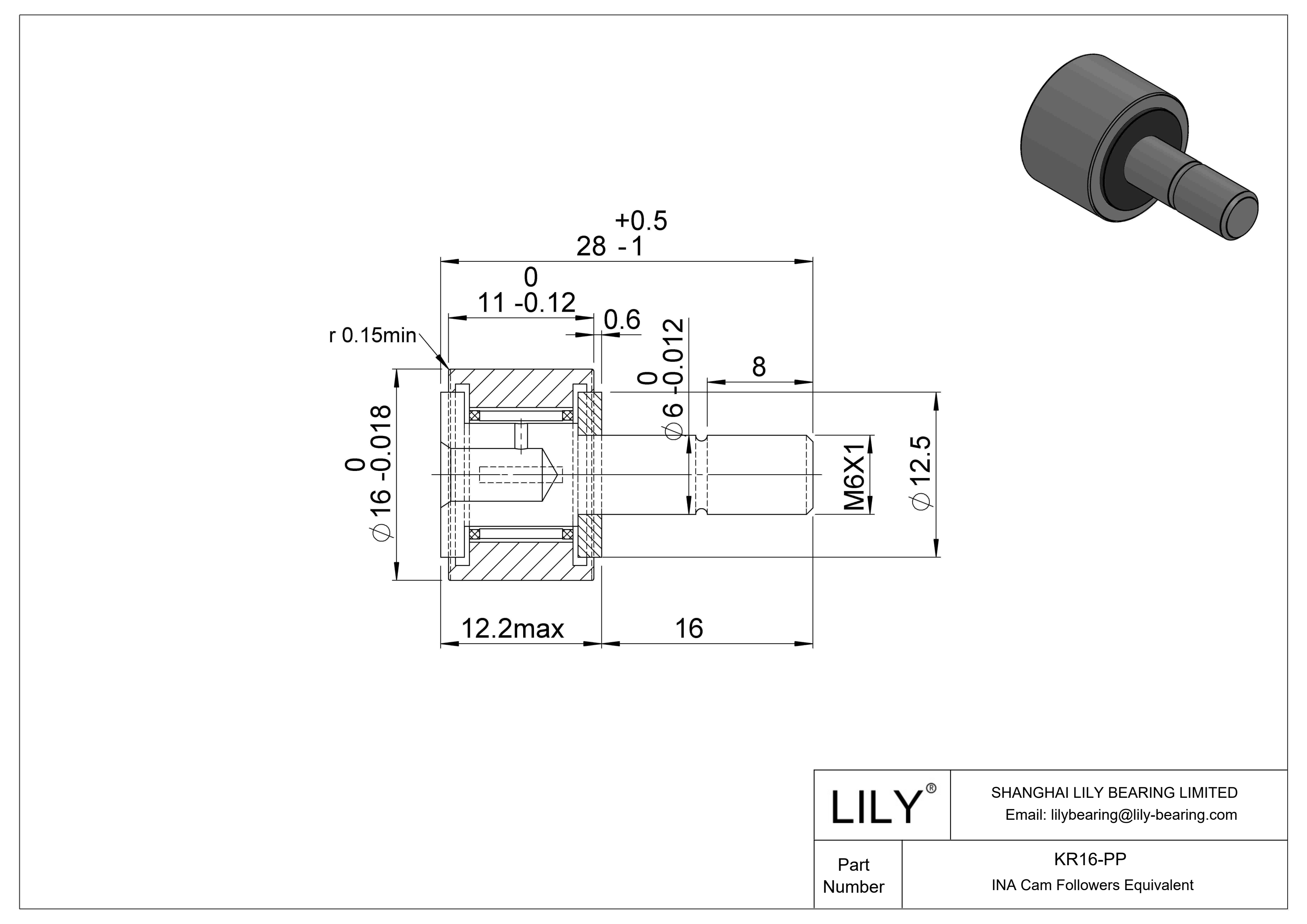 KR16-PP Seguidor de leva cad drawing