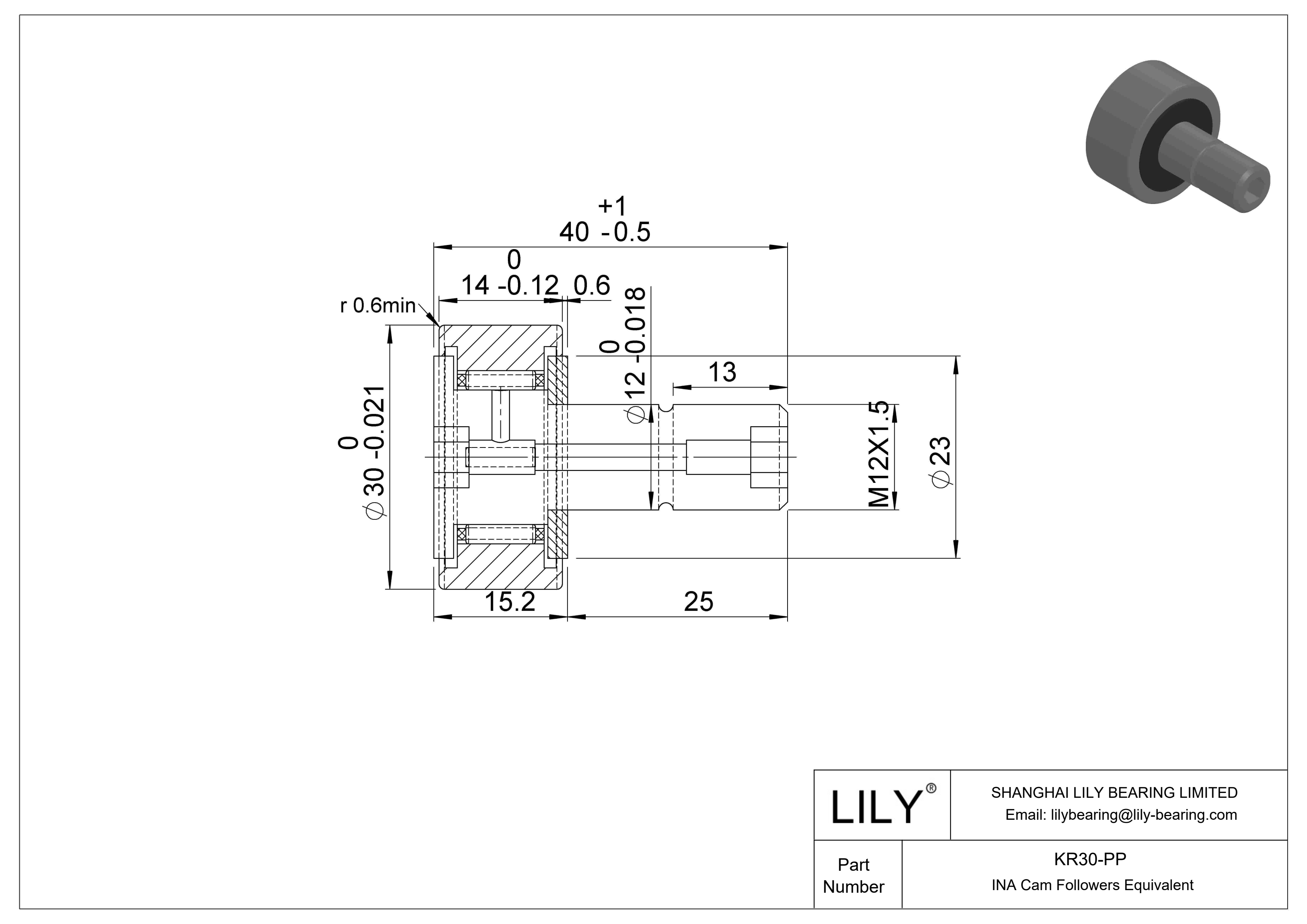 KR30-PP Seguidor de leva cad drawing