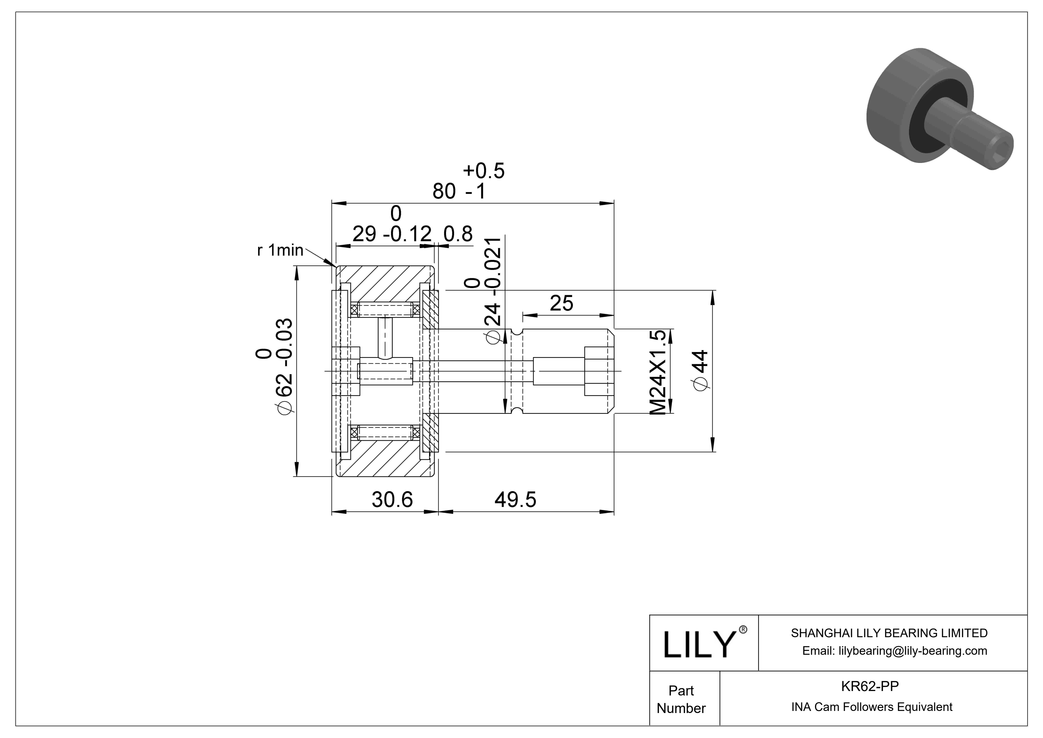 KR62-PP Seguidor de leva cad drawing