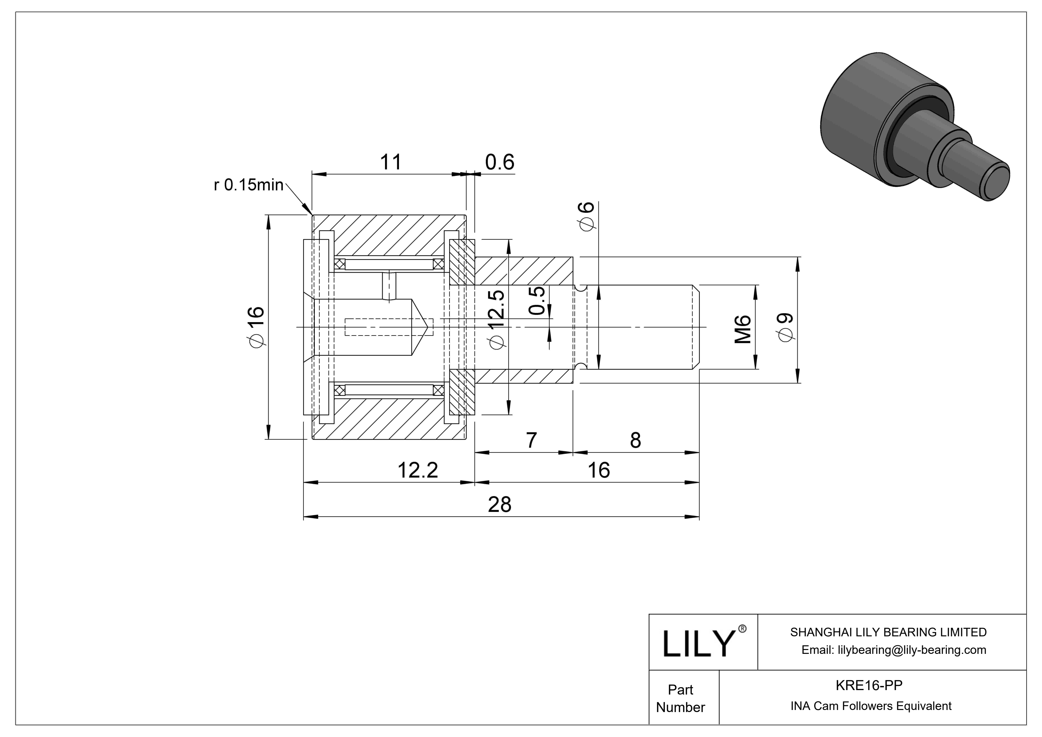 KRE16-PP Seguidor de leva con bulón excéntrico cad drawing