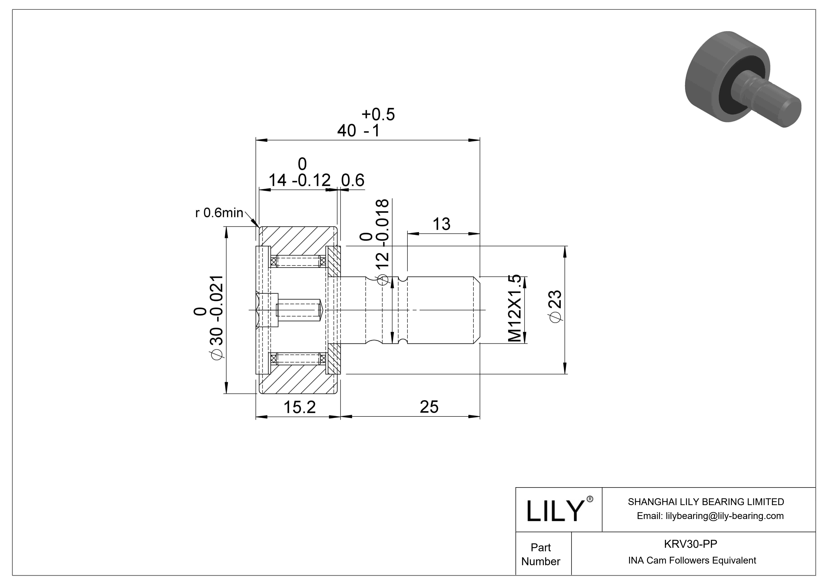 KRV30-PP Seguidor de leva cad drawing