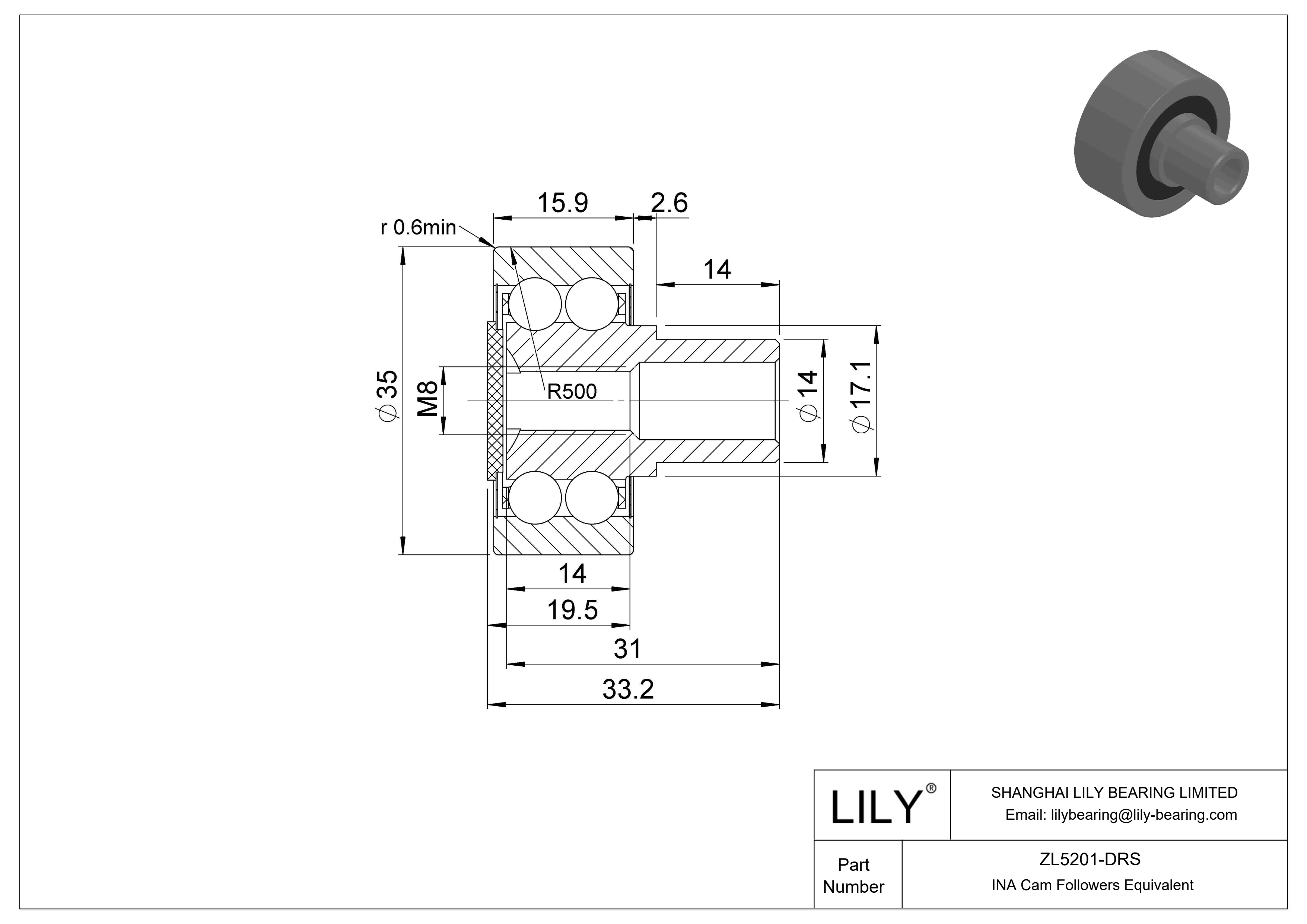 ZL5201-DRS Seguidor de leva cad drawing