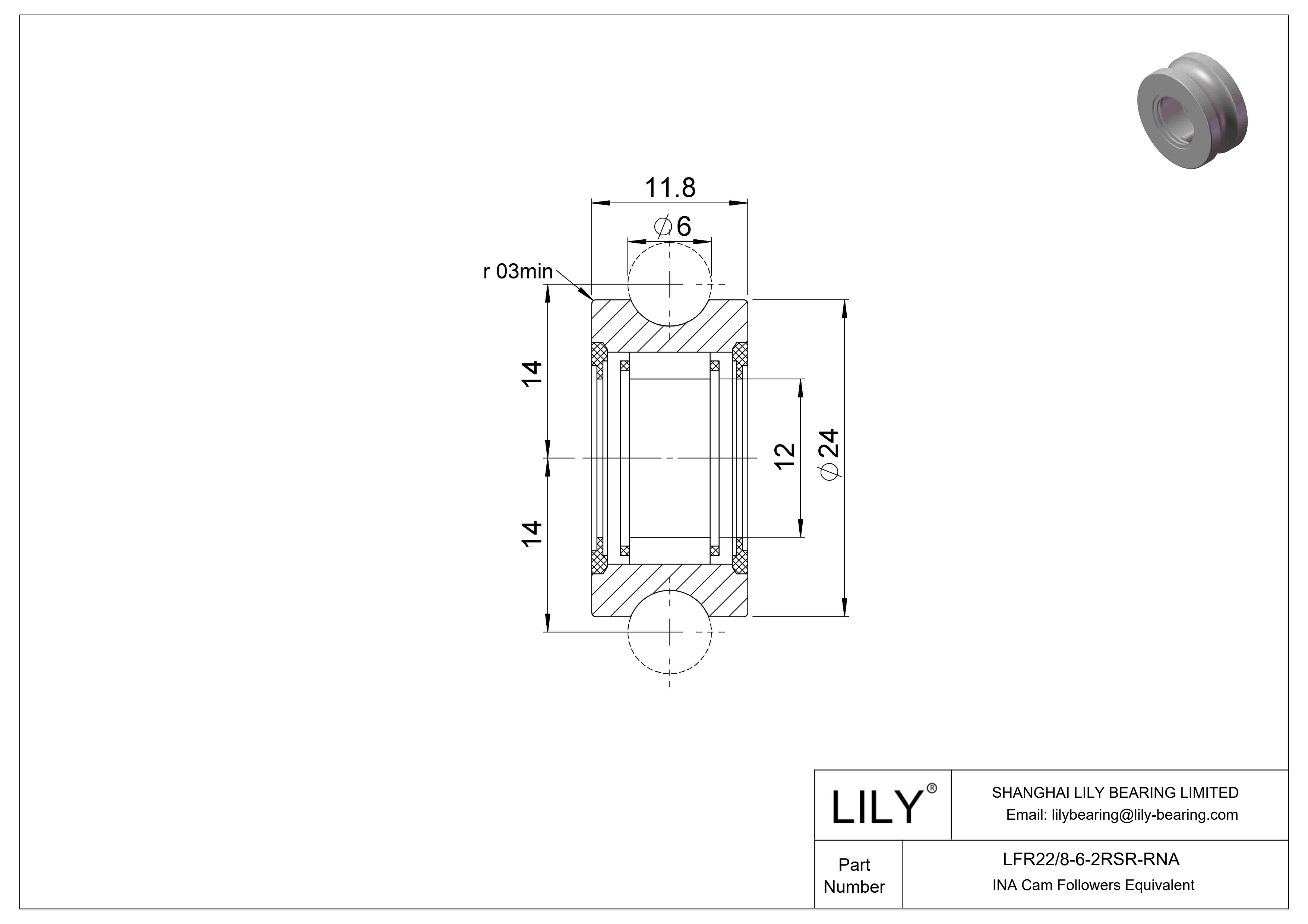 LFR22/8-6-2RSR-RNA 特殊凸轮从动件 cad drawing