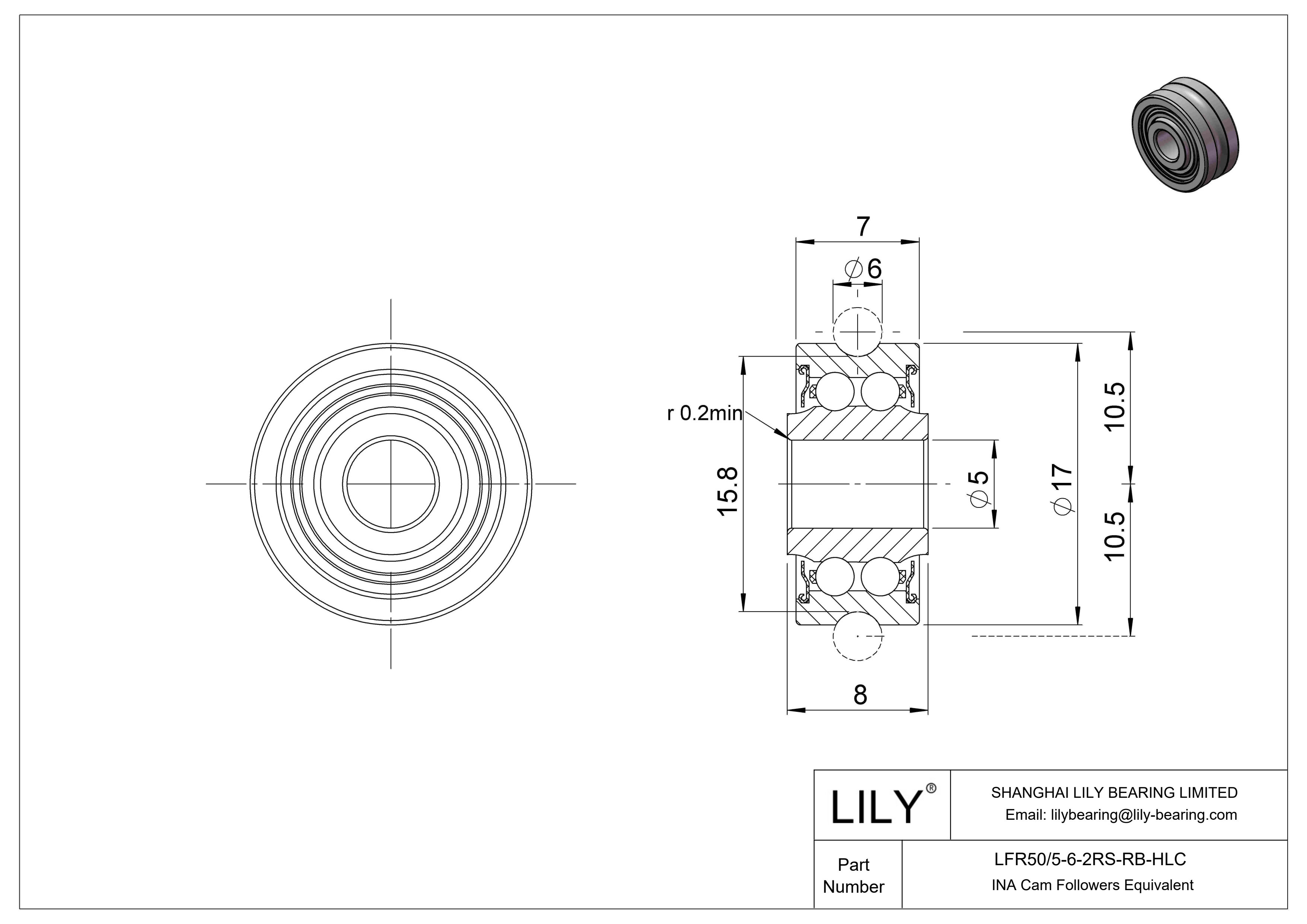 LFR50/5-6-2RS-RB-HLC Seguidores de levas especiales cad drawing