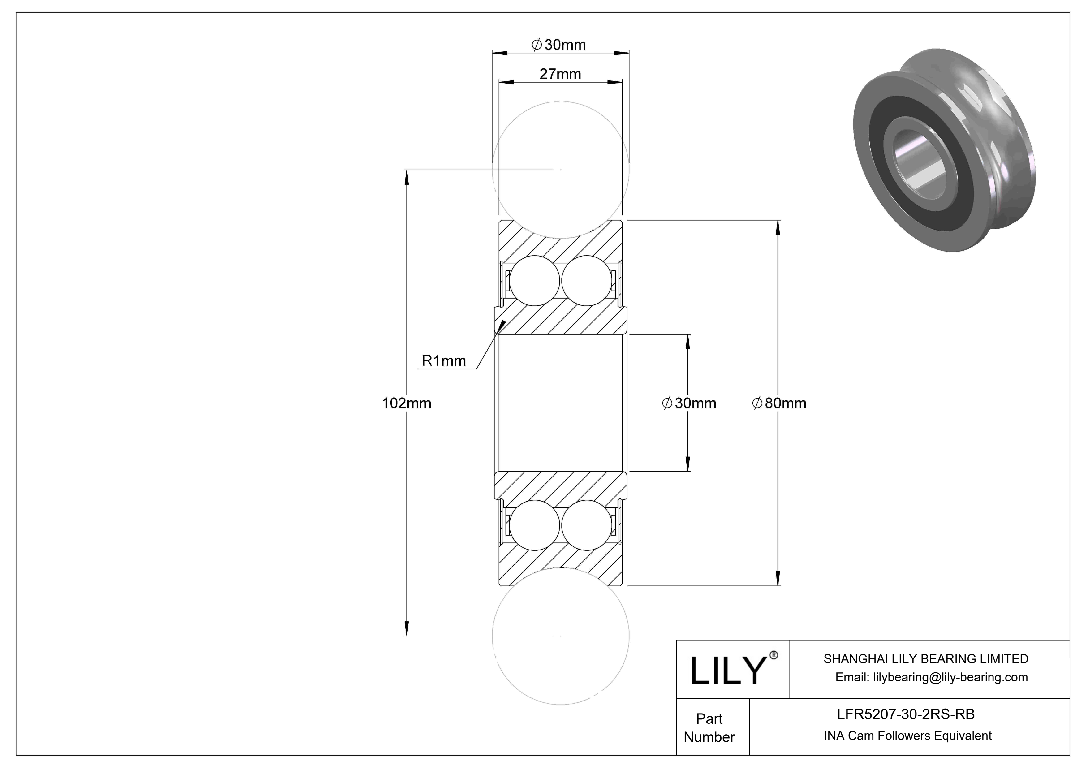 LFR5207-30-2RS-RB Seguidores de levas especiales cad drawing