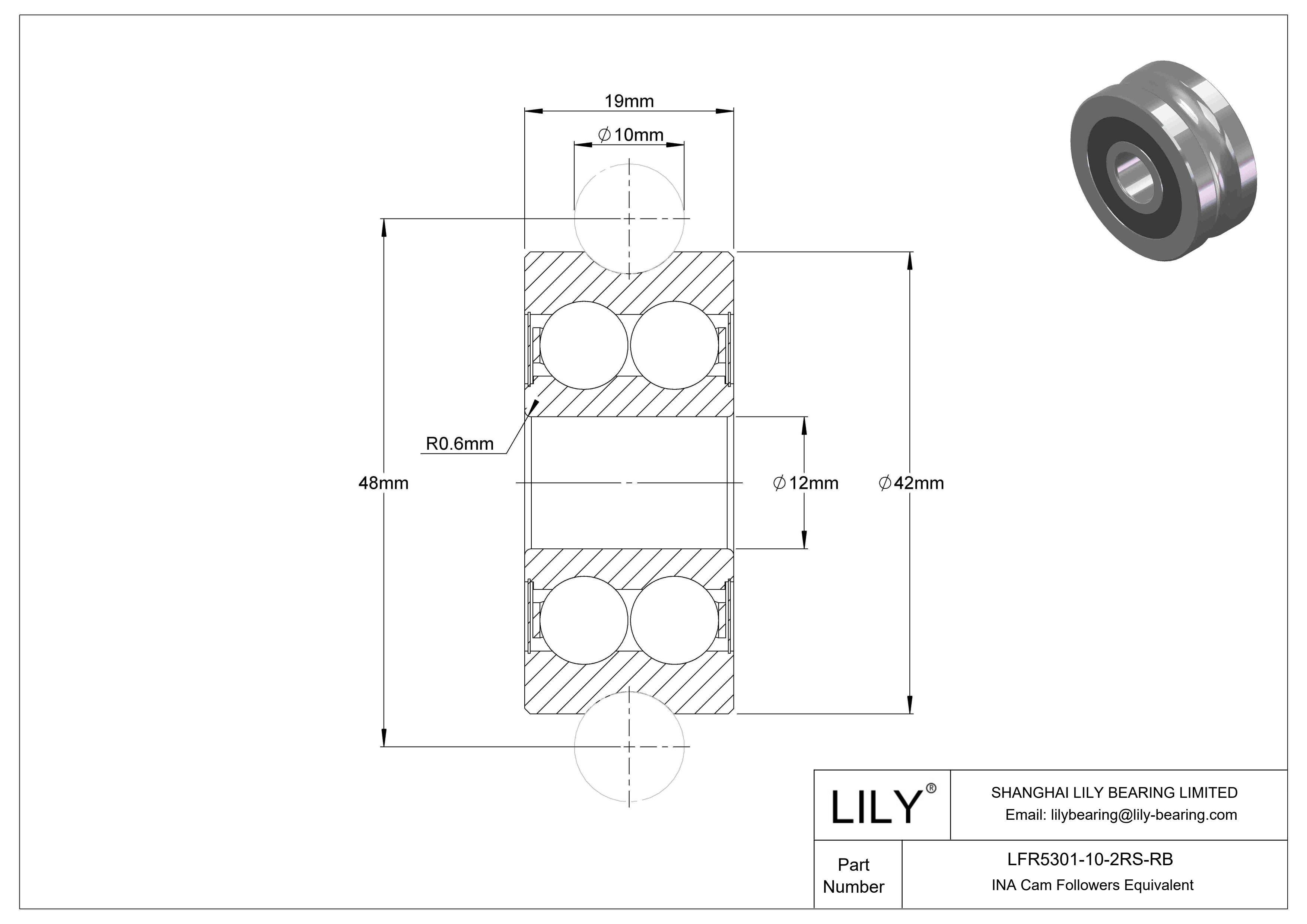 LFR5301-10-2RS-RB Yoke Type Track Rollers cad drawing