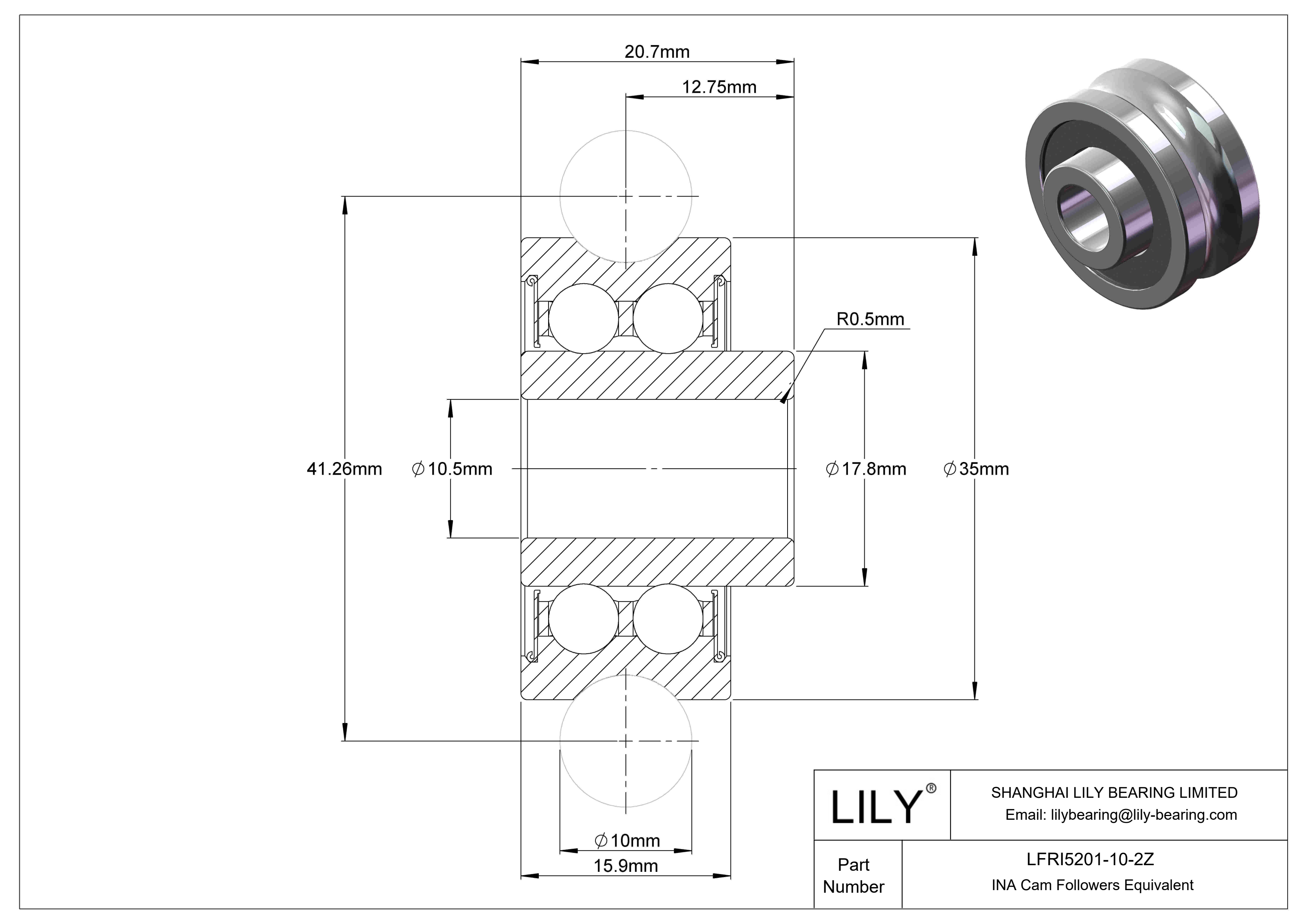 LFRI5201-10-2Z 特殊凸轮从动件 cad drawing