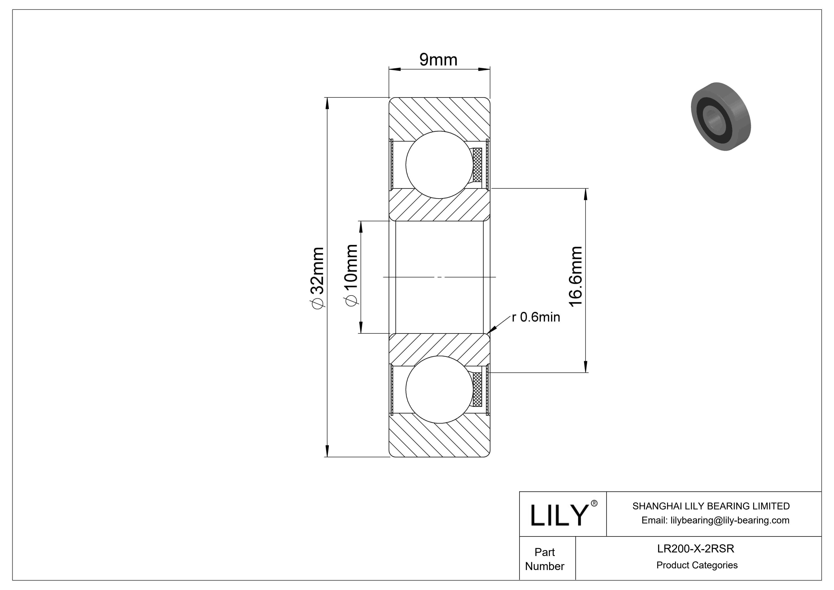 LR200-X-2RSR Yoke Type Track Rollers cad drawing