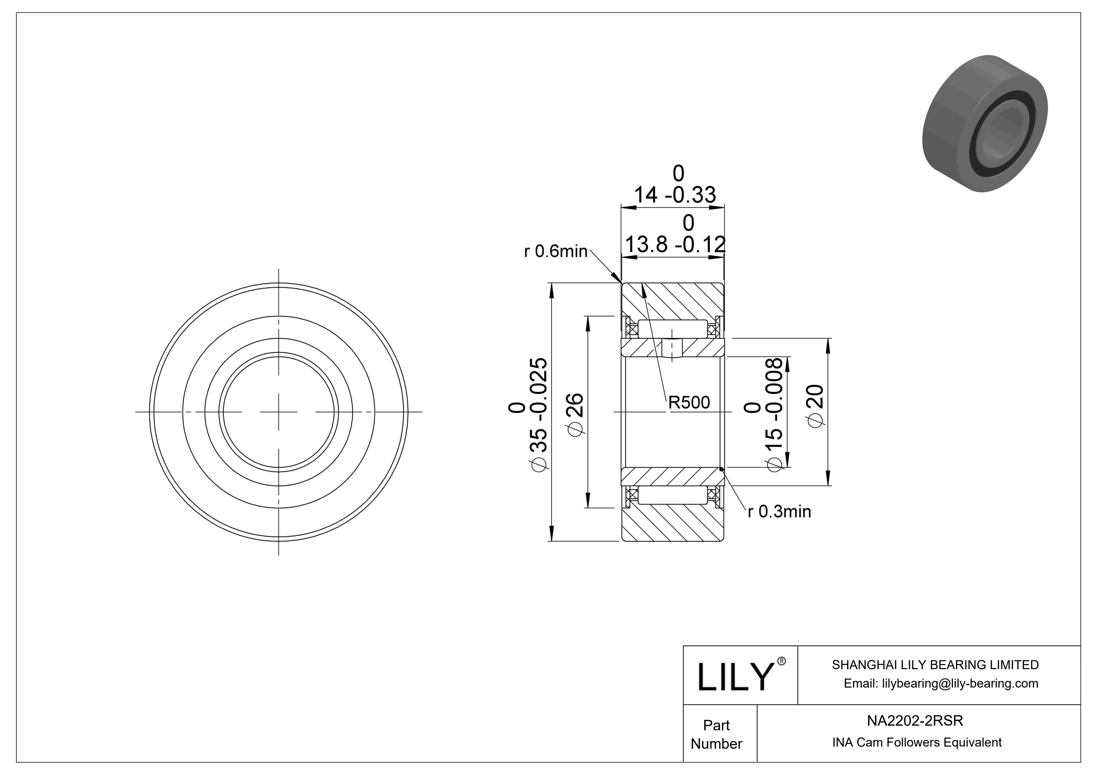 NA2202-2RSR 轭凸轮从动件 cad drawing