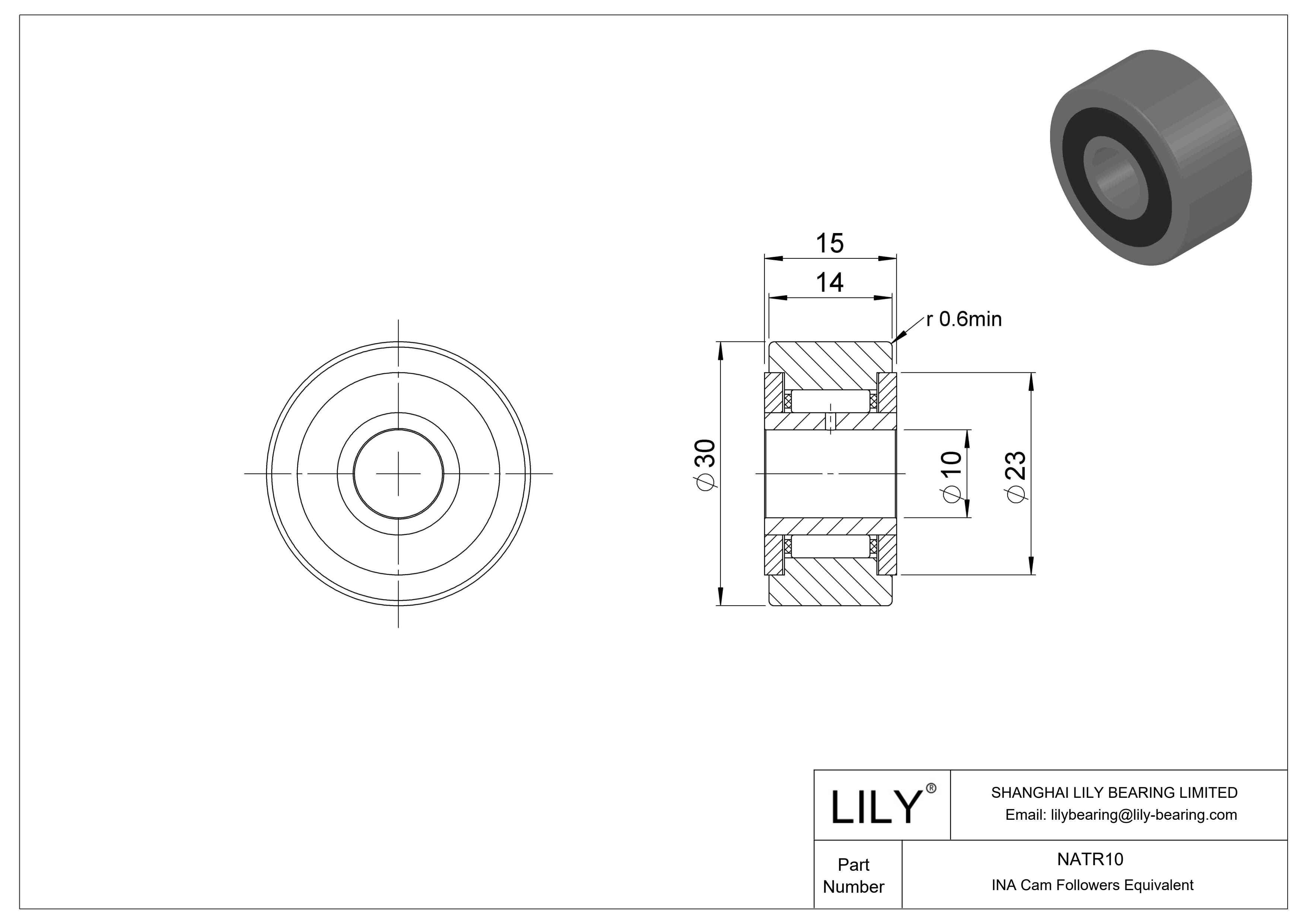 NATR10 Yugo seguidor de leva cad drawing