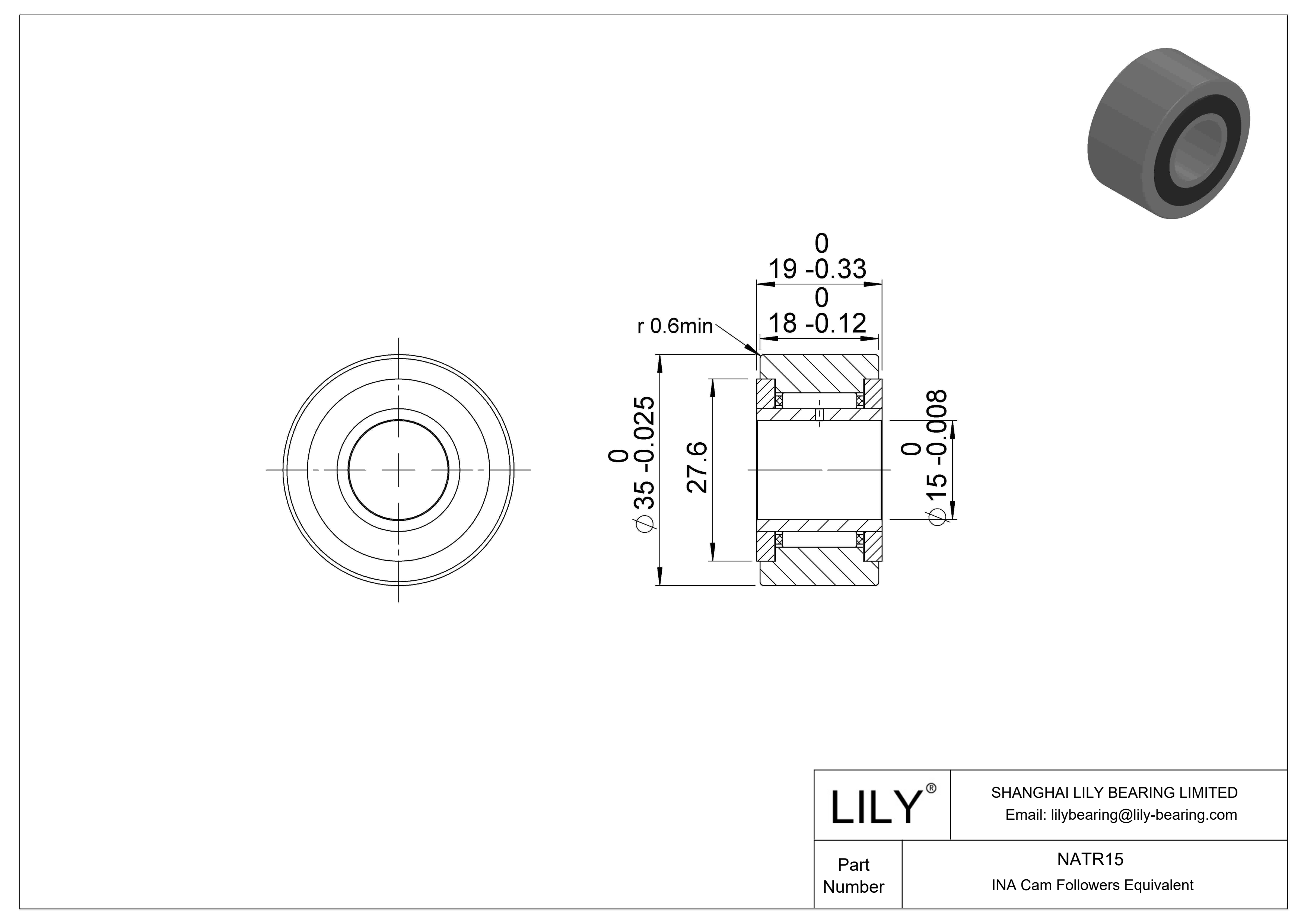 NATR15 Yugo seguidor de leva cad drawing